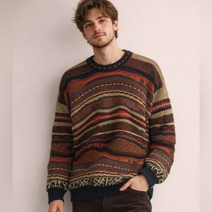 Emaroo  Australia VTG coogi 3D Vintage 100%Wool Sweater  L grandpacore grunge